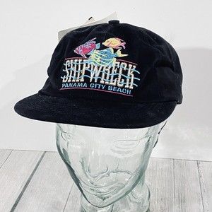 NEW Vtg 90s Trucker Hat SHIPWRECK Panama City Beach FL Logo SnapBack Cap USA